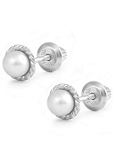charming itty-bitty elegant kids pearl earrings